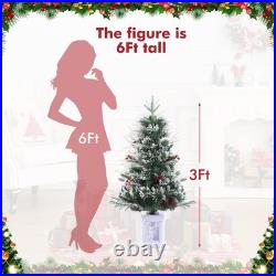 Gaomon 3 Ft Pre-Lit Christmas Tree 2 Set Artificial Christmas Trees Lighting