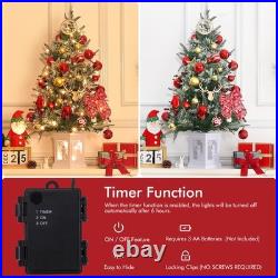 Gaomon 3 Ft Pre-Lit Christmas Tree 2 Set Artificial Christmas Trees Lighting