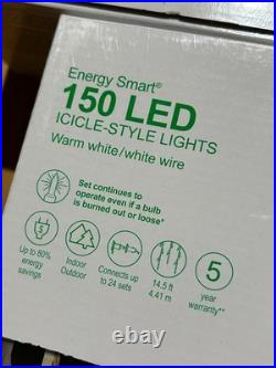 Ge Energy Smart 150 LED Icicle Style Lights Warm White Lot of 5 New Boxes