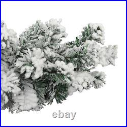Gecheer Christmas Garland with LEDs&Flocked Snow Green 32.8' T9H7