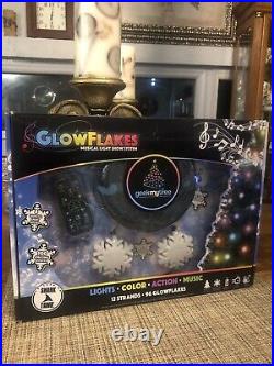 Geek My Tree GlowFlakes Musical Light Show System 12 Strands 96 Glowflakes New