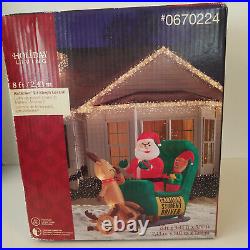 Gemmy #0670224 Airblown Elf Sleigh Lesson 8ft Inflatable Christmas decoration