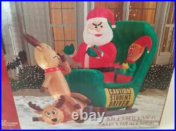 Gemmy #0670224 Airblown Elf Sleigh Lesson 8ft Inflatable Christmas decoration