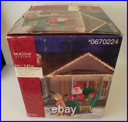 Gemmy #0670224 Airblown Elf Sleigh Lesson 8ft Inflatable Christmas decoration