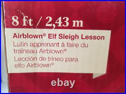 Gemmy #0670224 Airblown Elf Sleigh Lesson 8ft Inflatable Christmas decoration