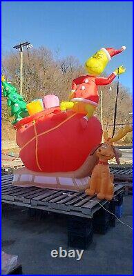 Gemmy 12ft Grinch on Sleigh with Max Lighted Inflatable