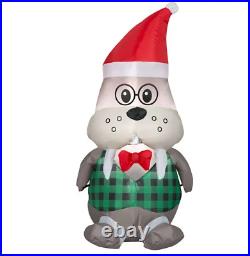 Gemmy 3.5' AirBlown Christmas Walrus Wearing Vest And Santa Hat Inflatable
