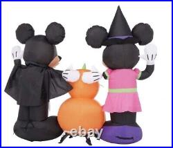 Gemmy 5.5' Wide Airblown Mickey and Minnie withPumpkins Disney Halloween Inflatabl