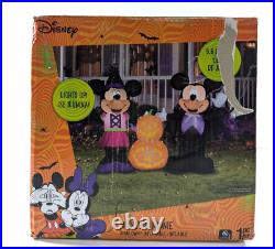 Gemmy 5.5' Wide Airblown Mickey and Minnie withPumpkins Disney Halloween Inflatabl