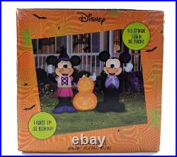 Gemmy 5.5' Wide Airblown Mickey and Minnie withPumpkins Disney Halloween Inflatabl