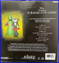 Gemmy 6.5 ft Tall Airblown Inflatable Jack Skellington withOogie Boogie Disney