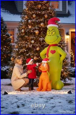 Gemmy 6 ft. LED Santa Grinch with Max Sitting Inflatable