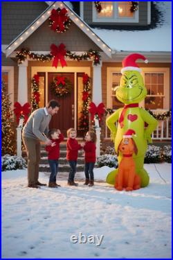 Gemmy 6 ft. LED Santa Grinch with Max Sitting Inflatable