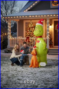 Gemmy 6 ft. LED Santa Grinch with Max Sitting Inflatable