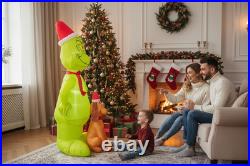 Gemmy 6 ft. LED Santa Grinch with Max Sitting Inflatable