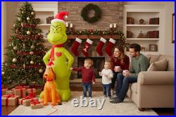 Gemmy 6 ft. LED Santa Grinch with Max Sitting Inflatable