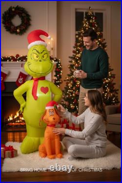Gemmy 6 ft. LED Santa Grinch with Max Sitting Inflatable