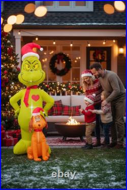 Gemmy 6 ft. LED Santa Grinch with Max Sitting Inflatable