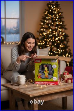 Gemmy 6 ft. LED Santa Grinch with Max Sitting Inflatable