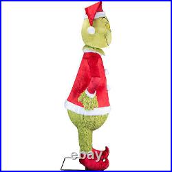Gemmy 6 ft Life-Size Animated Fuzzy Grinch Singing & Dancing Decoration Red Gemmy 6 ft Life-Size Animated Fuzzy Grinch Singing & Dancing Decoration Red