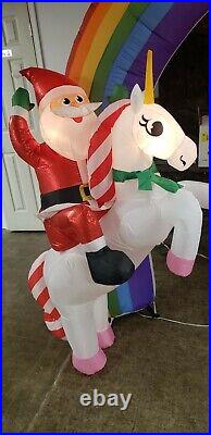 Gemmy 9.5ft Tall Have A Magical Christmas Santa with Unicorn Christmas Inflatable