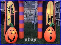 Gemmy 9ft Lighted Halloween Animated Haunted House Archway Airblown Inflatable