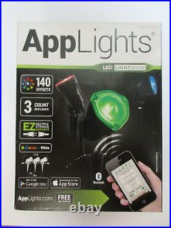 Gemmy Applights 3 Spotlights Led Lights 140 Effects Apps Bluetooth Control New