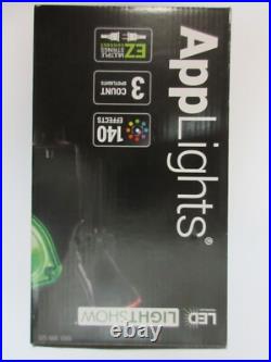Gemmy Applights 3 Spotlights Led Lights 140 Effects Apps Bluetooth Control New