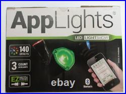Gemmy Applights 3 Spotlights Led Lights 140 Effects Apps Bluetooth Control New