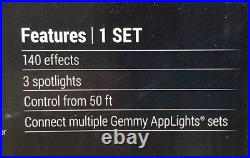 Gemmy Applights 3 Spotlights Led Lights 140 Effects Apps Bluetooth Control New