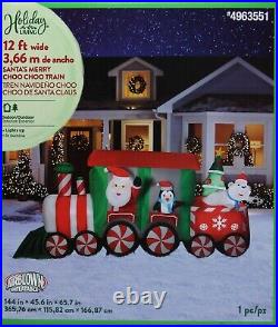 Gemmy Christmas 15.5 ft Lighted Holiday Train Airblown Inflatable NIB