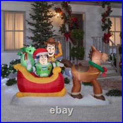 Gemmy Christmas Airblown Inflatable Toy Story withSleigh Scene Disney, 5 ft Tall