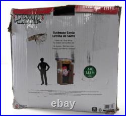 Gemmy Christmas Inflatable 6FT Tall Animated LED Lighted Outhouse Santa Outdoor
