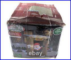 Gemmy Christmas Inflatable 6FT Tall Animated LED Lighted Outhouse Santa Outdoor