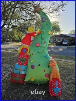 Gemmy Dr Seuss 10 ft Grinch Max (No Stakes) Christmas Tree Airblwon Inflatable