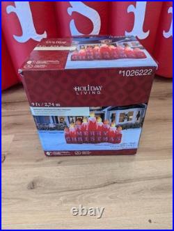 Gemmy Holiday Living 9 ft Lighted Christmas Candles Airblown Inflatable With Box