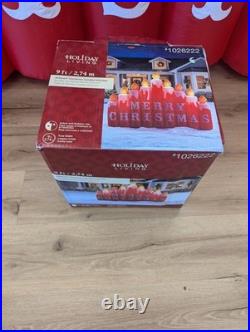 Gemmy Holiday Living 9 ft Lighted Christmas Candles Airblown Inflatable With Box