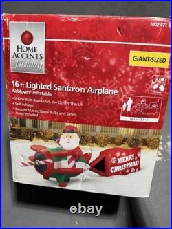 Gemmy Home Accents 16 ft Santa on Airplane Christmas Merry Airblown Inflatable