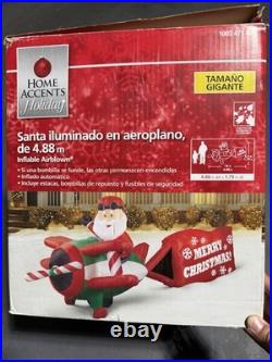 Gemmy Home Accents 16 ft Santa on Airplane Christmas Merry Airblown Inflatable