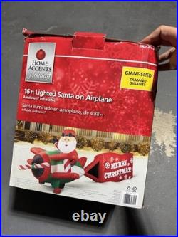 Gemmy Home Accents 16 ft Santa on Airplane Christmas Merry Airblown Inflatable