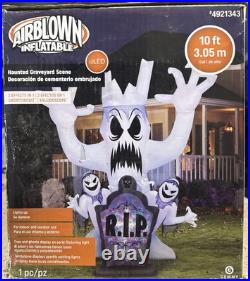 Gemmy LED Haunted Graveyard Scene 10Ft Airblown Inflatable 4921343 Halloween