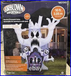 Gemmy LED Haunted Graveyard Scene 10Ft Airblown Inflatable 4921343 Halloween