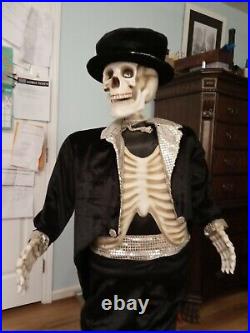 Gemmy Lifesize Dancing Skeleton Talks And Sings, NO Dance Halloween Animatronic
