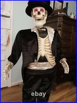 Gemmy Lifesize Dancing Skeleton Talks And Sings, NO Dance Halloween Animatronic