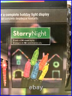 Gemmy Lightshow 3 LED Synchro Lights Icicle + 2 LED Starry Night Lights 61 ft Gemmy Lightshow 3 LED Synchro Lights Icicle + 2 LED Starry Night Lights 61 ft
