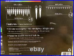 Gemmy Lightshow 3 LED Synchro Lights Icicle + 2 LED Starry Night Lights 61 ft Gemmy Lightshow 3 LED Synchro Lights Icicle + 2 LED Starry Night Lights 61 ft