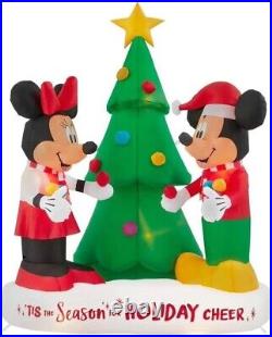 Gemmy Mickey and Minnie Tis The Season For Holiday Cheer 6' Inflatable New