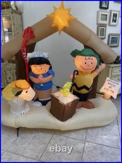 Gemmy Snoopy & Charlie Brown Christmas Play Nativity Scene 6 Feet Tall