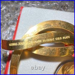 Georg Jensen 1984 24 Karat Gold Plated Bell/Heart Christmas Ornament Broken Box
