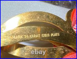 Georg Jensen 1984 24 Karat Gold Plated Bell/Heart Christmas Ornament Broken Box